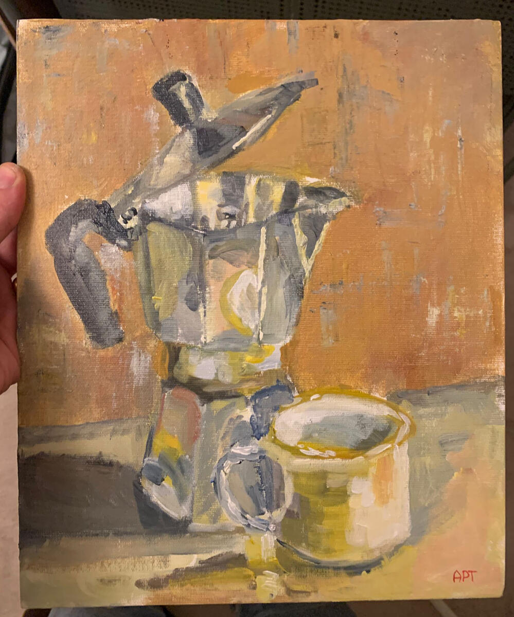 Mokka Pot - 10x12 acrylic on canvas board - £120